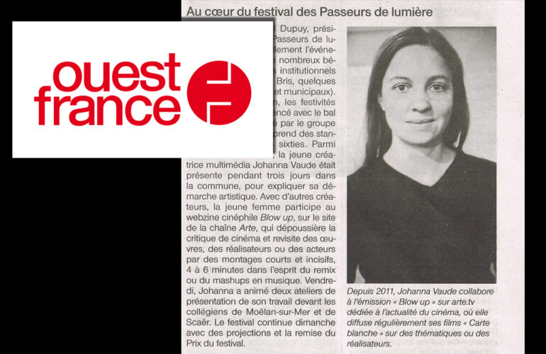 Ouest france passeurs de lumiere festival focus johanna vaude