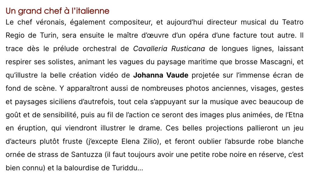 Forumopera.com johanna vaude verbier festival